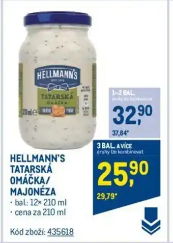 Makro HELLMANN'S TATARSKÁ OMÁČKA/ MAJONÉZA nabídka
