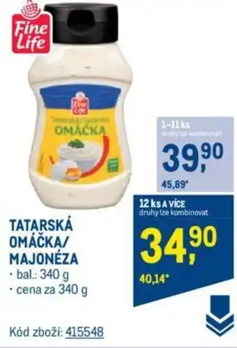 Makro TATARSKÁ OMÁČKA/ MAJONÉZA nabídka