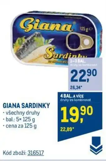Makro GIANA SARDINKY nabídka