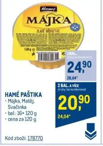 Makro HAMÉ PAŠTIKA nabídka