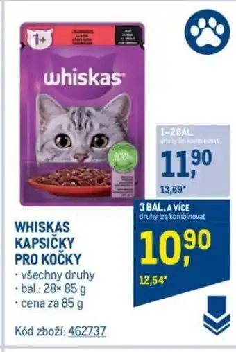 Makro WHISKAS KAPSIČKY PRO KOČKY nabídka