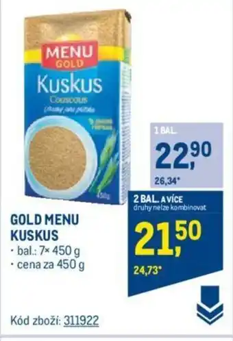 Makro GOLD MENU KUSKUS nabídka