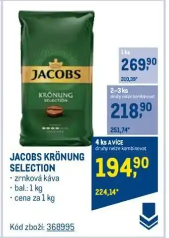 Makro JACOBS KRÖNUNG SELECTION nabídka