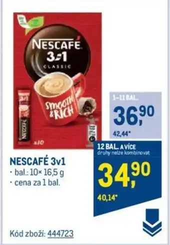 Makro NESCAFÉ 3v1 nabídka