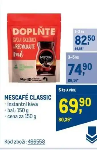 Makro NESCAFÉ CLASSIC nabídka
