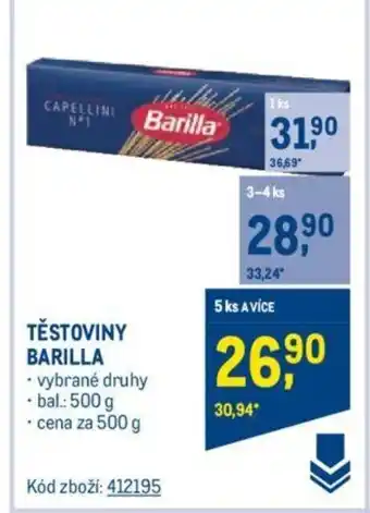 Makro TĚSTOVINY BARILLA nabídka