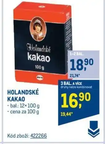 Makro HOLANDSKÉ KAKAO nabídka