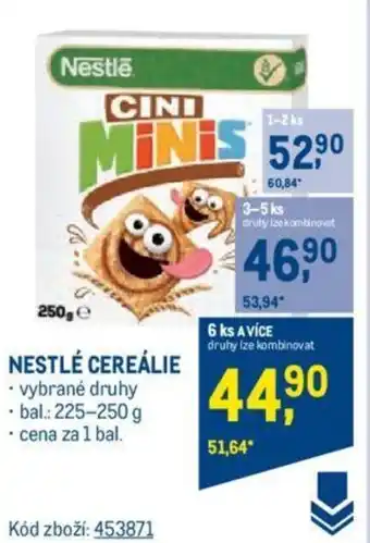 Makro NESTLÉ CEREÁLIE nabídka