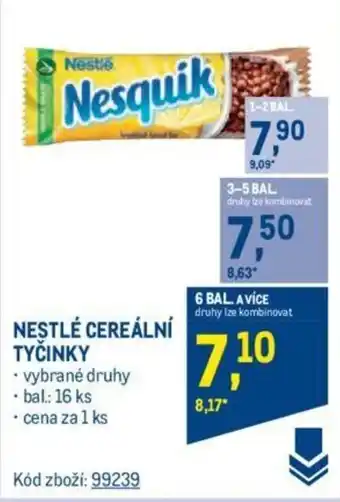 Makro NESTLÉ CEREÁLNÍ TYČINKY nabídka
