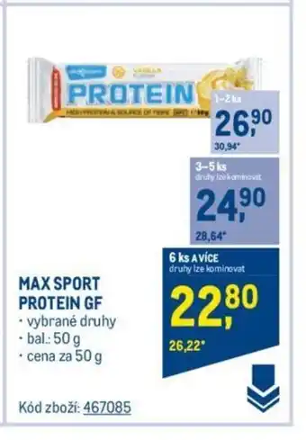Makro MAX SPORT PROTEIN GF nabídka