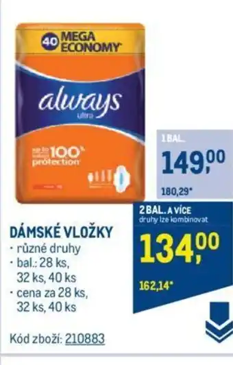 Makro DÁMSKÉ VLOŽKY nabídka