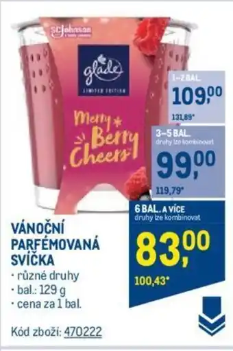 Makro VÁNOČNÍ PARFEMOVANA SVÍČKA nabídka