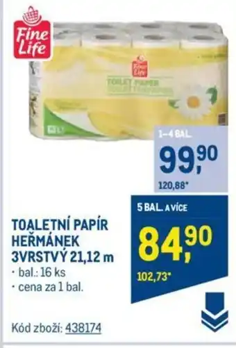 Makro TOALETNÍ PAPÍR HEŘMÁNEK 3VRSTVÝ 21,12 m nabídka