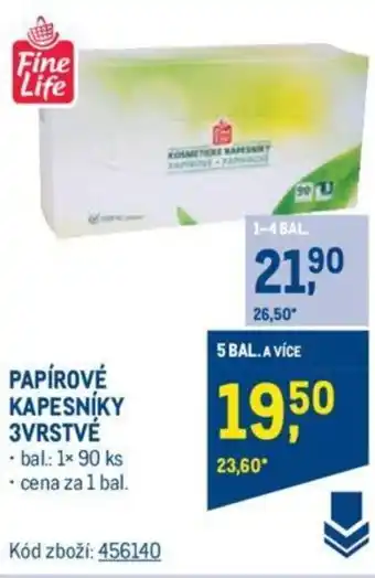 Makro PAPÍROVÉ KAPESNÍKY 3VRSTVÉ nabídka