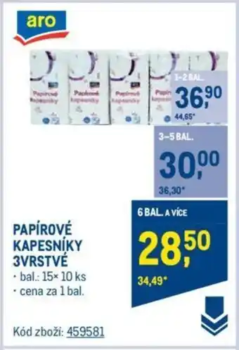 Makro PAPÍROVÉ KAPESNÍKY 3VRSTVÉ nabídka