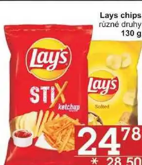 Jip Lays chips různé druhy, 130 g nabídka