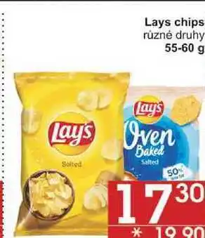 Jip Lays chips různé druhy, 55-60 g nabídka