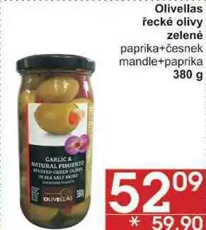 Jip Olivellas řecké olivy zelené paprika+česnek, 380 g nabídka