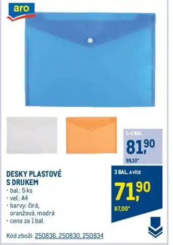 Makro DESKY PLASTOVÉ S DRUKEM nabídka