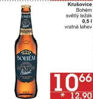 Jip Krušovice bohém světlý ležák, 0,5 l nabídka