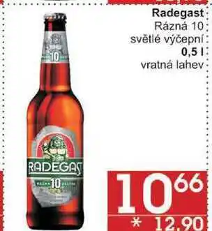 Jip Radegast rázná 10 světlé výčepní, 0,5 l nabídka