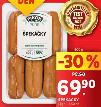 Lidl Špekáčky, 600 g nabídka