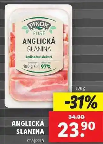 Lidl Anglická slanina, 100 g nabídka