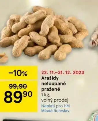 Tesco Arašídy neloupané pražené nabídka