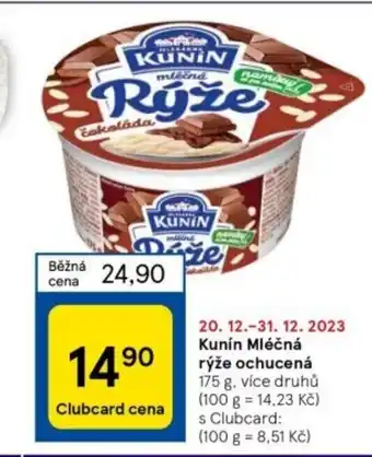 Tesco Kunín Mléčná rýže ochucená nabídka