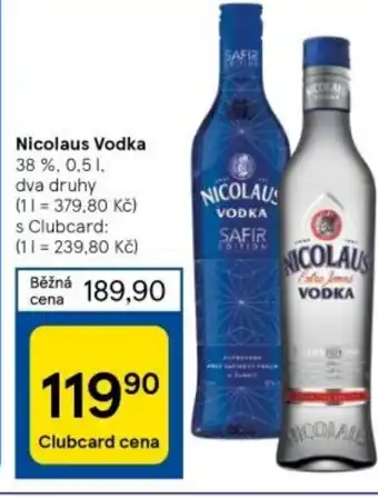 Tesco Nicolaus Vodka nabídka