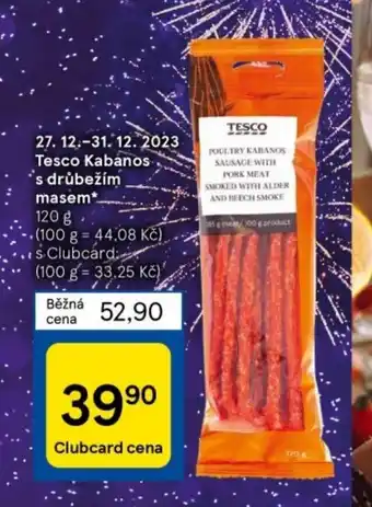 Tesco Tesco Kabanos 's drůbežím masem nabídka