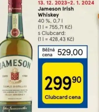 Tesco Jameson Irish Whiskey nabídka