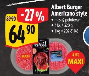 Albert Albert Burger Americano style nabídka