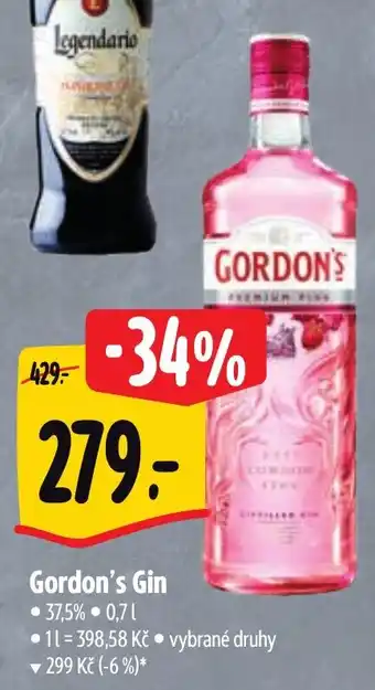 Albert Gordon's Gin nabídka