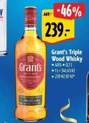 Albert Grant's triple wood whisky • 40% 0,7 l nabídka