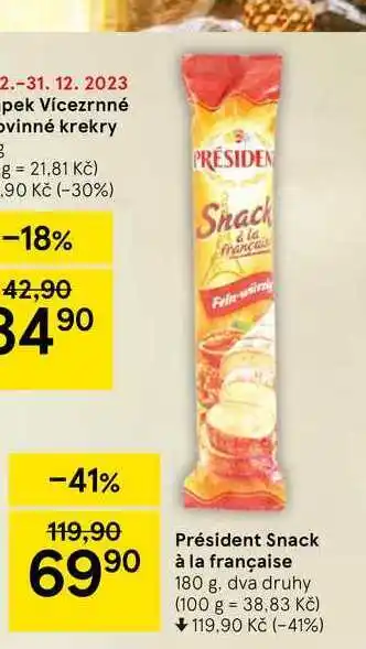 Tesco Président snack à la française nabídka