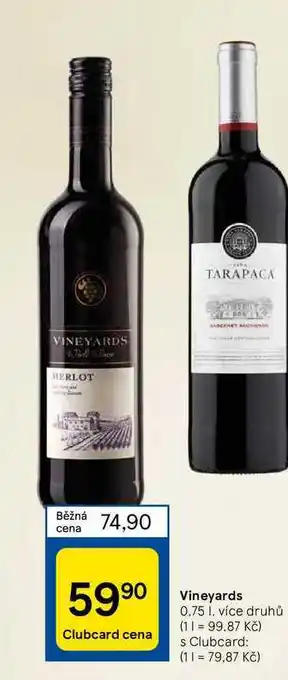Tesco Vineyards nabídka