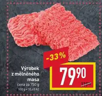 Billa Výrobek z mělněného masa cena za 750 g nabídka