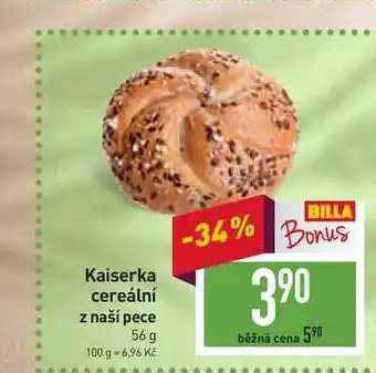 Billa Kaiserka cereální z naší pece 56 g nabídka