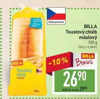 Billa Billa toustový chléb máslový 500 g nabídka