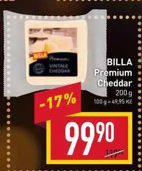 Billa Billa premium cheddar 200 g nabídka