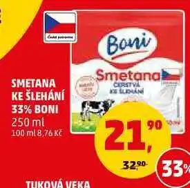 Penny Market Smetana ke šlehání 33% boni, 250 ml nabídka