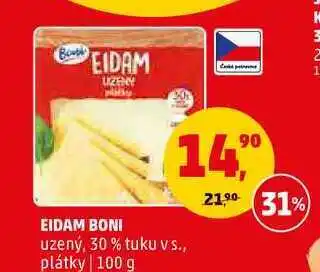 Penny Market Eidam boni uzený, 30 % tuku v s., plátky, 100 g nabídka