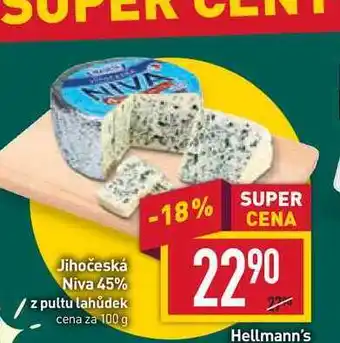 Billa Jihočeská niva 45% z pultu lahůdek cena za 100 g nabídka