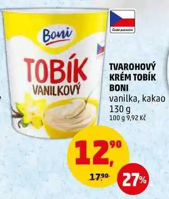 Penny Market Tvarohový krém tobík boni vanilka, 130 g nabídka