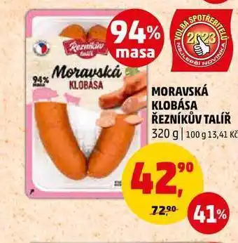 Penny Market Moravská klobása řezníkův talíř, 320 g nabídka