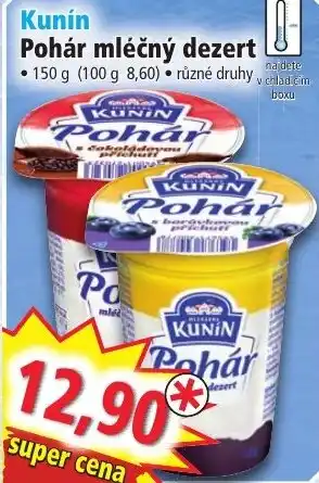 Norma Kunín Pohár mléčný dezert nabídka