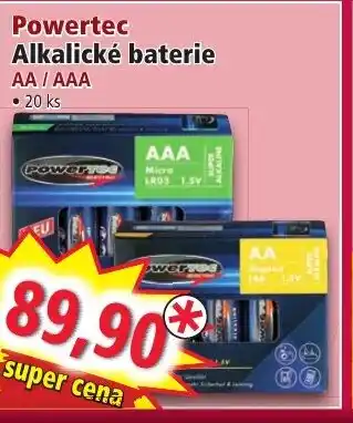 Norma Powertec Alkalické baterie AA/ AAA nabídka