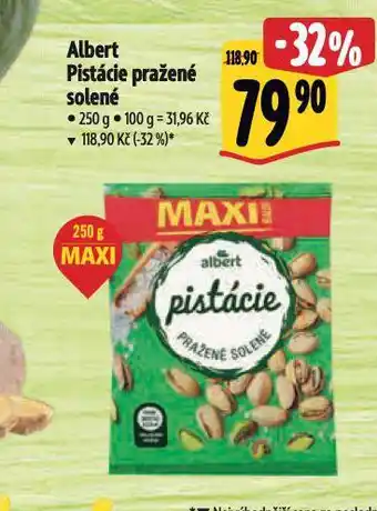 Albert Pistácie pražené a solené nabídka