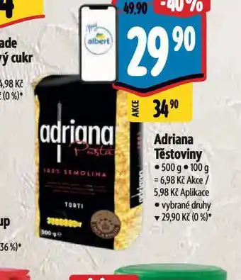 Albert Adriana těstoviny nabídka